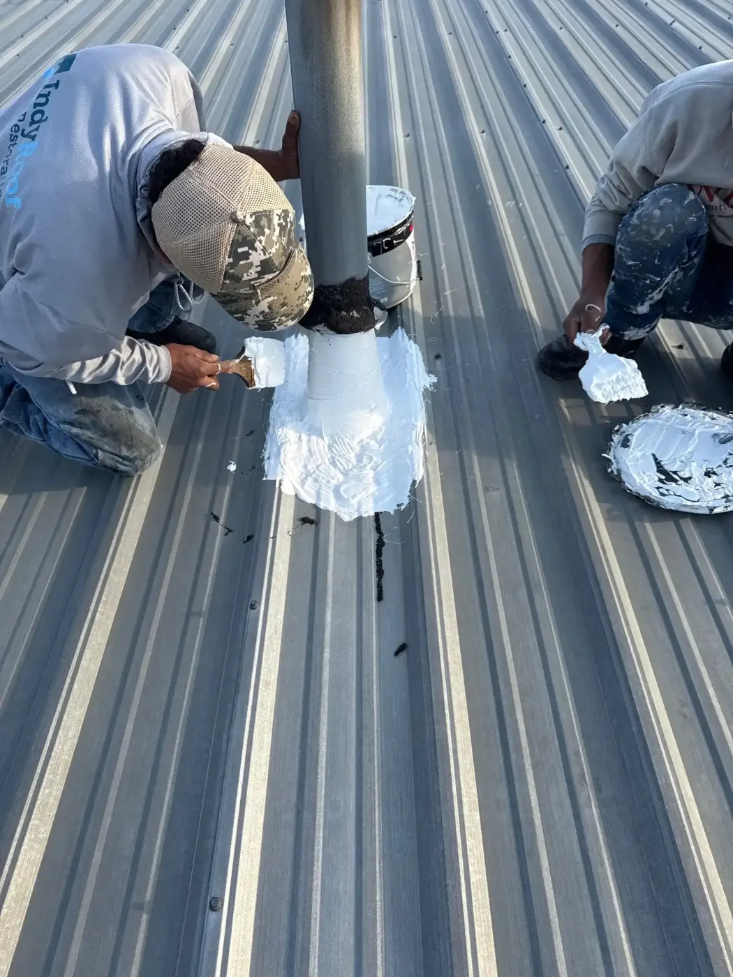 Tarping and dry-in on a Veedersburg commercial roof